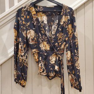 Spell floral pattern wrap top - Size Medium (matching pants available)